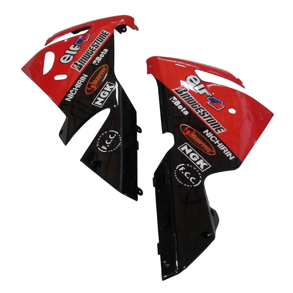 Kawasaki ZX-10R 2004-2005 Orange Black Green Claw Style A full fairing kit front layout with logos