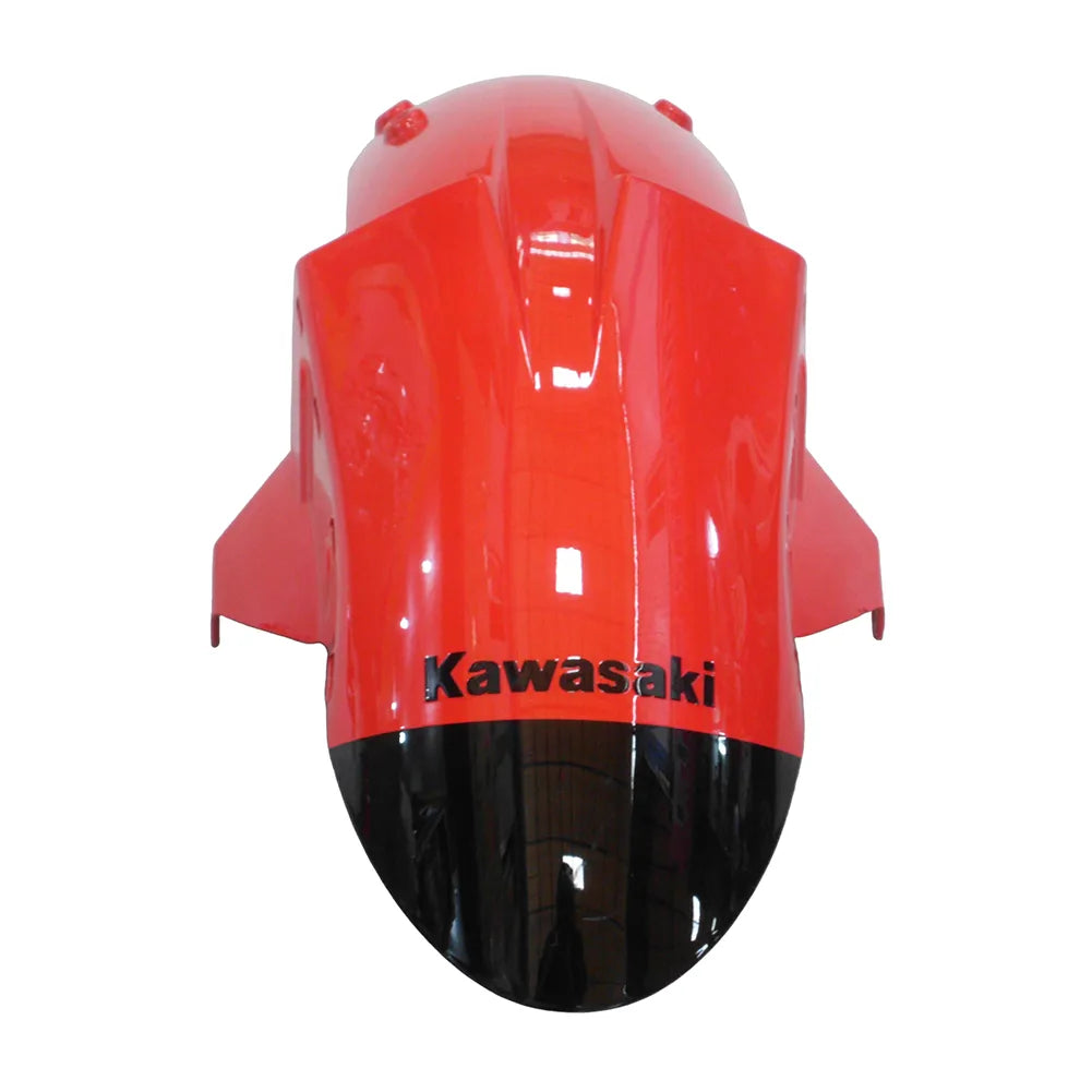 Kawasaki ZX-10R 2004-2005 Orange Black Green Claw Style A full fairing kit component layout with logos