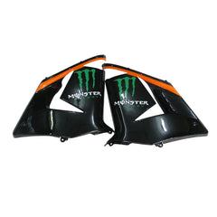 Kawasaki ZX-10R 2004-2005 Orange Black Green Claw Style B right side fairing panel with logos