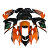 Kawasaki ZX-10R 2004-2005 Orange Black Green Claw Style B Fairing Kit with Logos