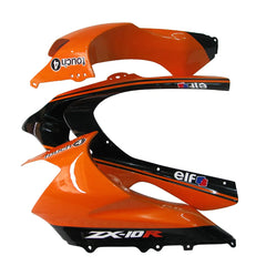 Kawasaki ZX-10R 2004-2005 Orange Black Green Claw Style B left lower side fairing panel with logos