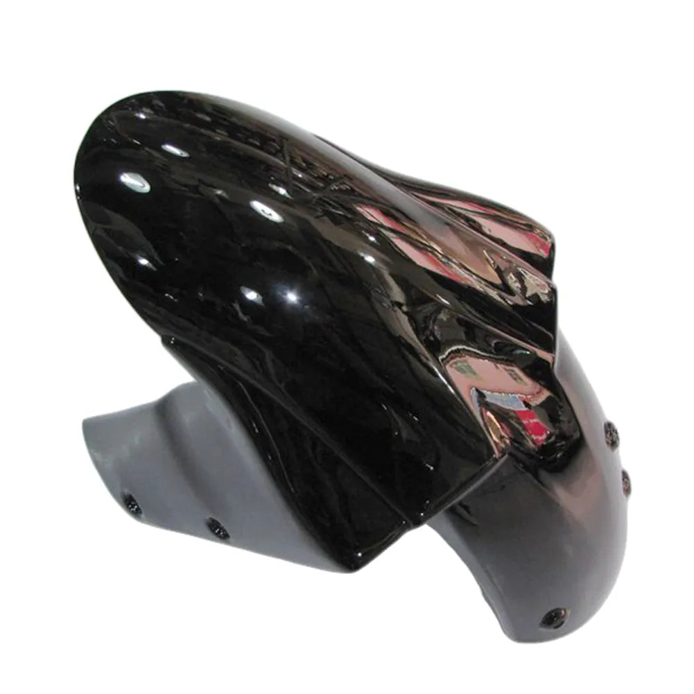Kawasaki ZX-10R 2004-2005 Black Silver Flame fairing kit side layout with logos-image 4