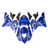 Kawasaki ZX-10R 2004-2005 Blue Silver Flame Fairing Kit with Logos