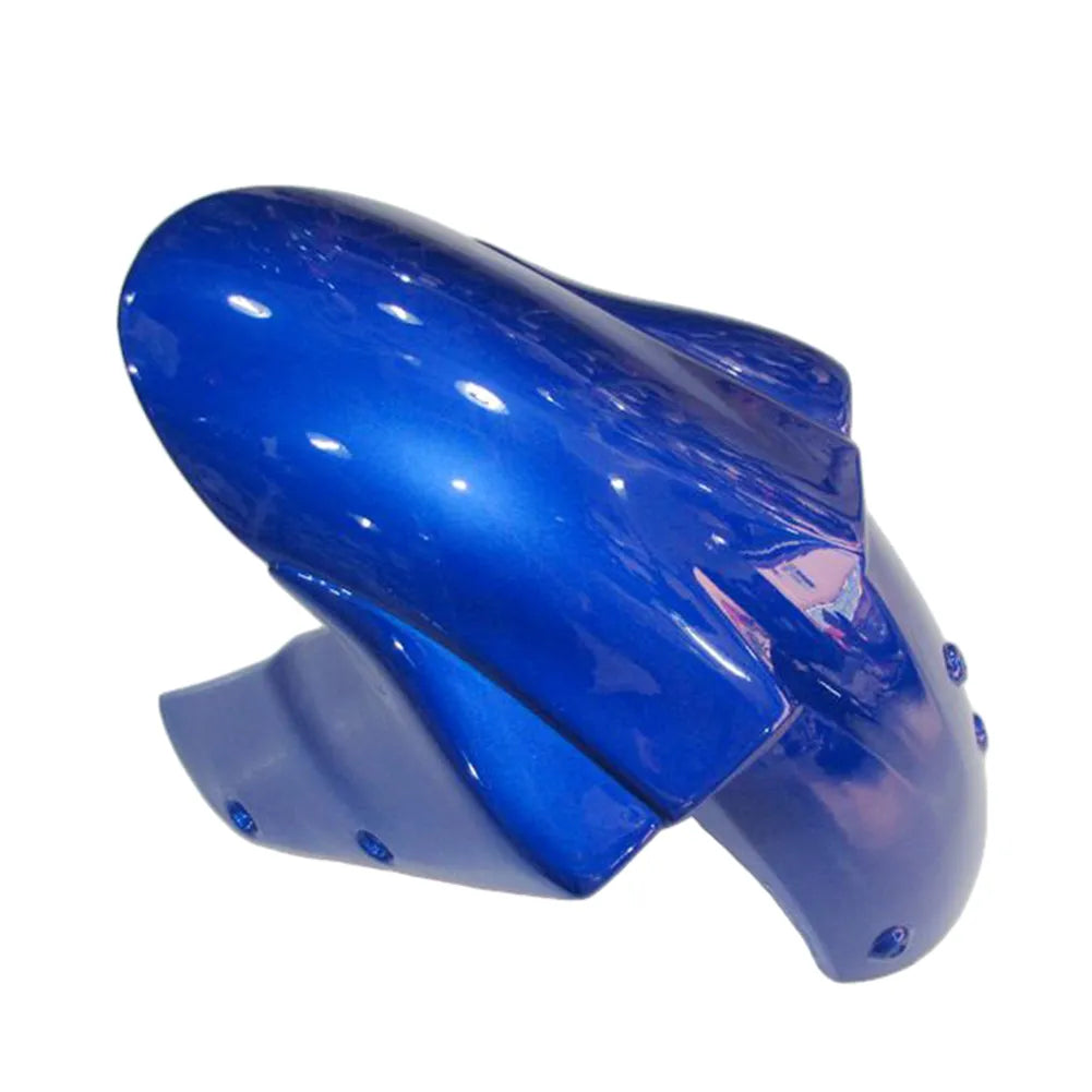 Kawasaki ZX-10R 2004-2005 Blue Silver Flame fairing kit side layout with logos-image 3