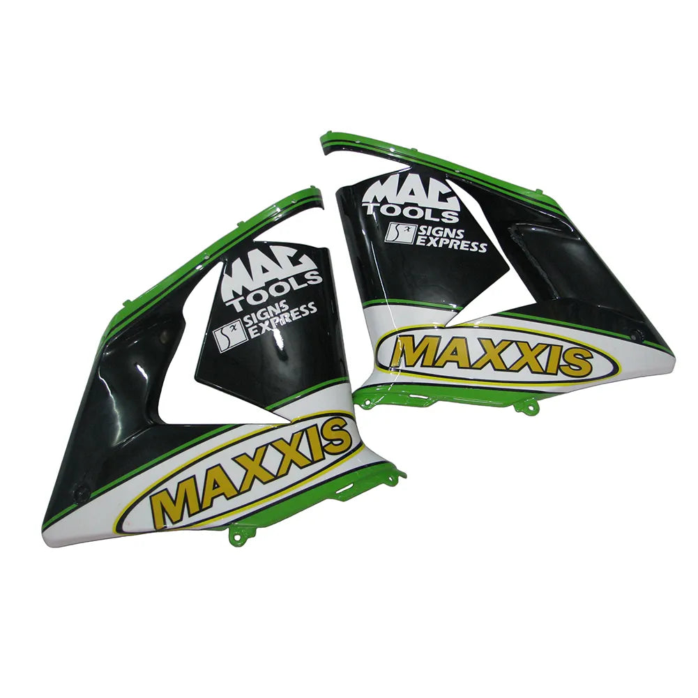 Kawasaki ZX-10R 2004-2005 Green Black White tail fairing side panel with logos