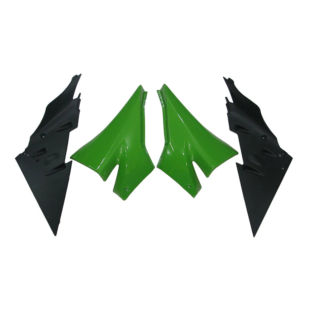 Kawasaki ZX-10R 2004-2005 Green Black White front fender side view with logos-image 1
