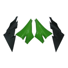 Kawasaki ZX-10R 2004-2005 Green Black White front fender side view with logos-image 1