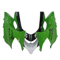 Kawasaki ZX-10R 2004-2005 Green Black White front fender top view with logos