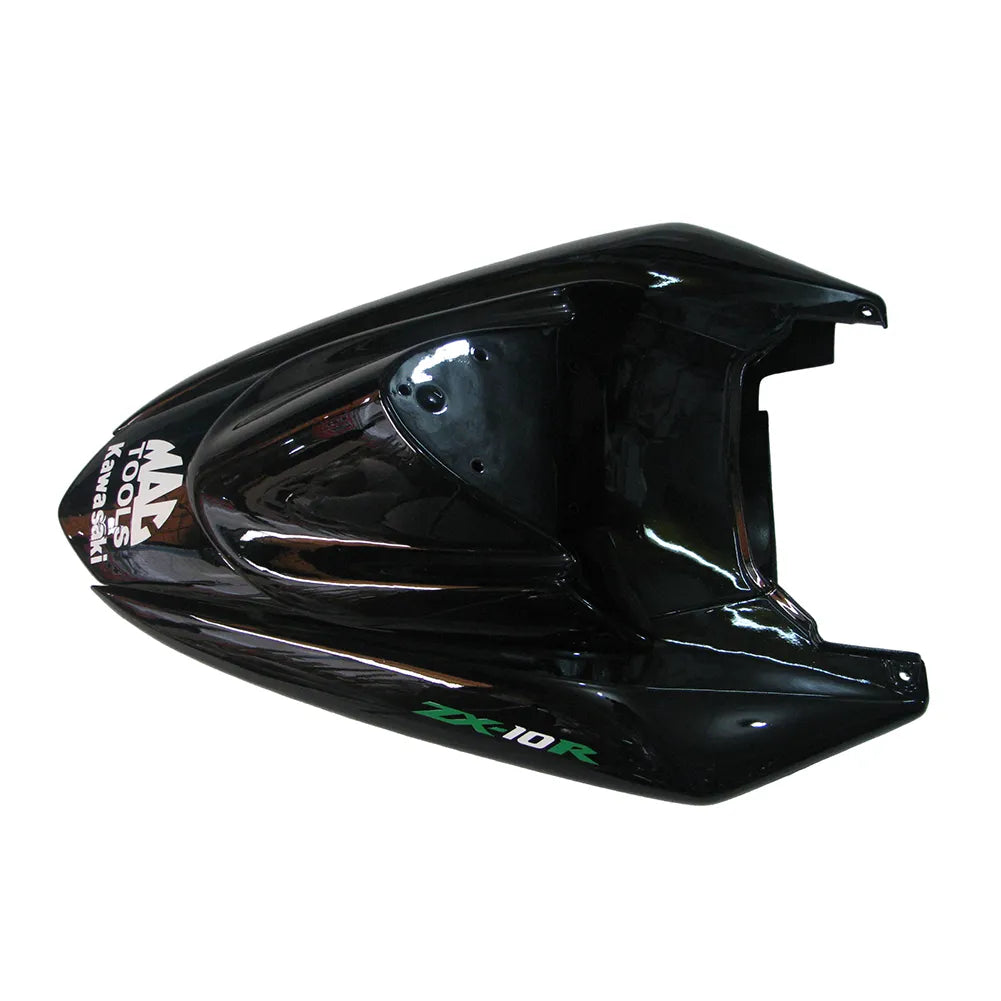 Kawasaki ZX-10R 2004-2005 Green Black White front fender side view with logos-image 2