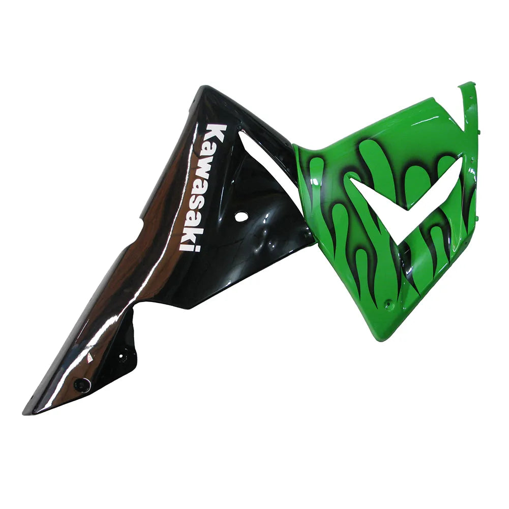 Kawasaki ZX-10R 2004-2005 Green Black Flame rear seat cowl with logos