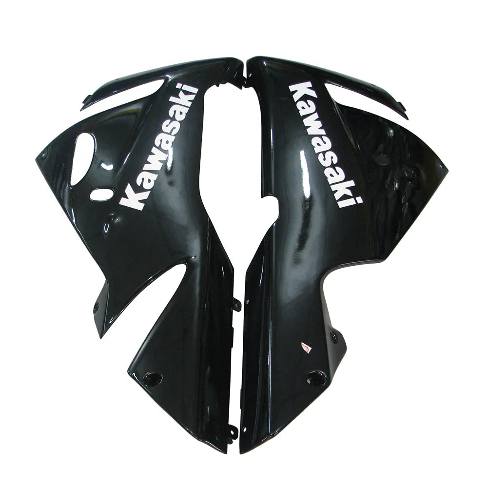 Kawasaki ZX-10R 2004-2005 Green Black Flame tail fairing side panel with logos