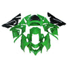 Kawasaki ZX-10R 2004-2005 Green Black Flame Fairing Kit with Logos