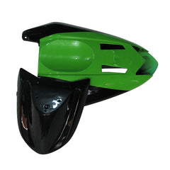 Kawasaki ZX-10R 2004-2005 Green Black Green Claw Style A front fender side view with logos-image 2