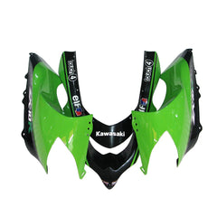 Kawasaki ZX-10R 2004-2005 Green Black Green Claw Style A left lower side fairing panel with logos