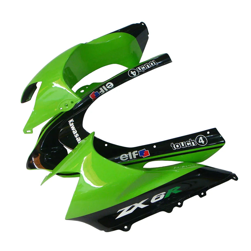 Kawasaki ZX-10R 2004-2005 Green Black Green Claw Style A front nose fairing with logos