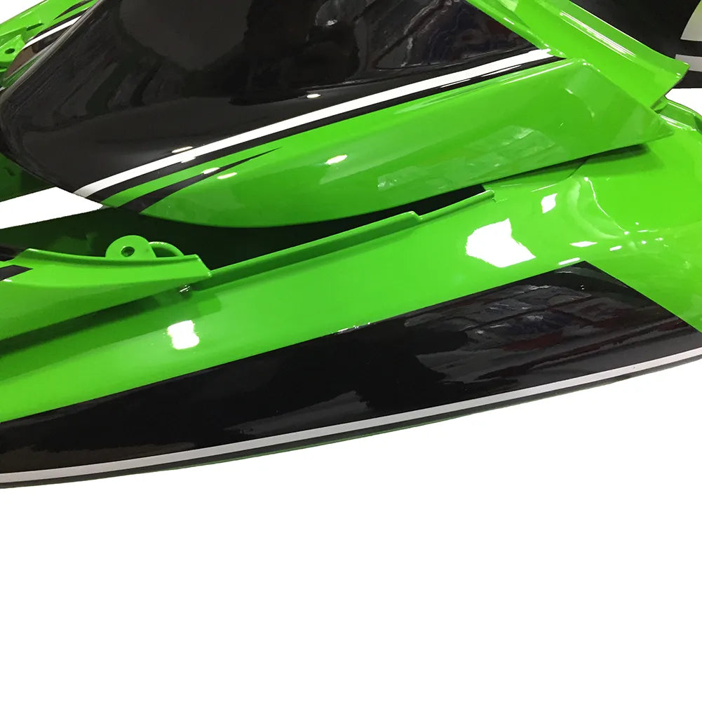 Kawasaki ZX-10R 2004-2005 Green Black Green Claw Style B full fairing kit component layout with logos
