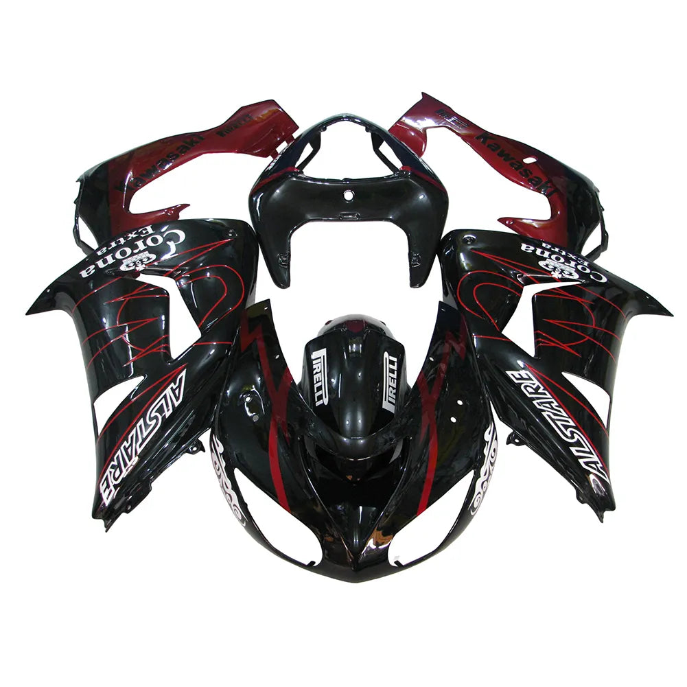 Kawasaki ZX-10R 2006-2007 Pearl Red Crown tail fairing with logos