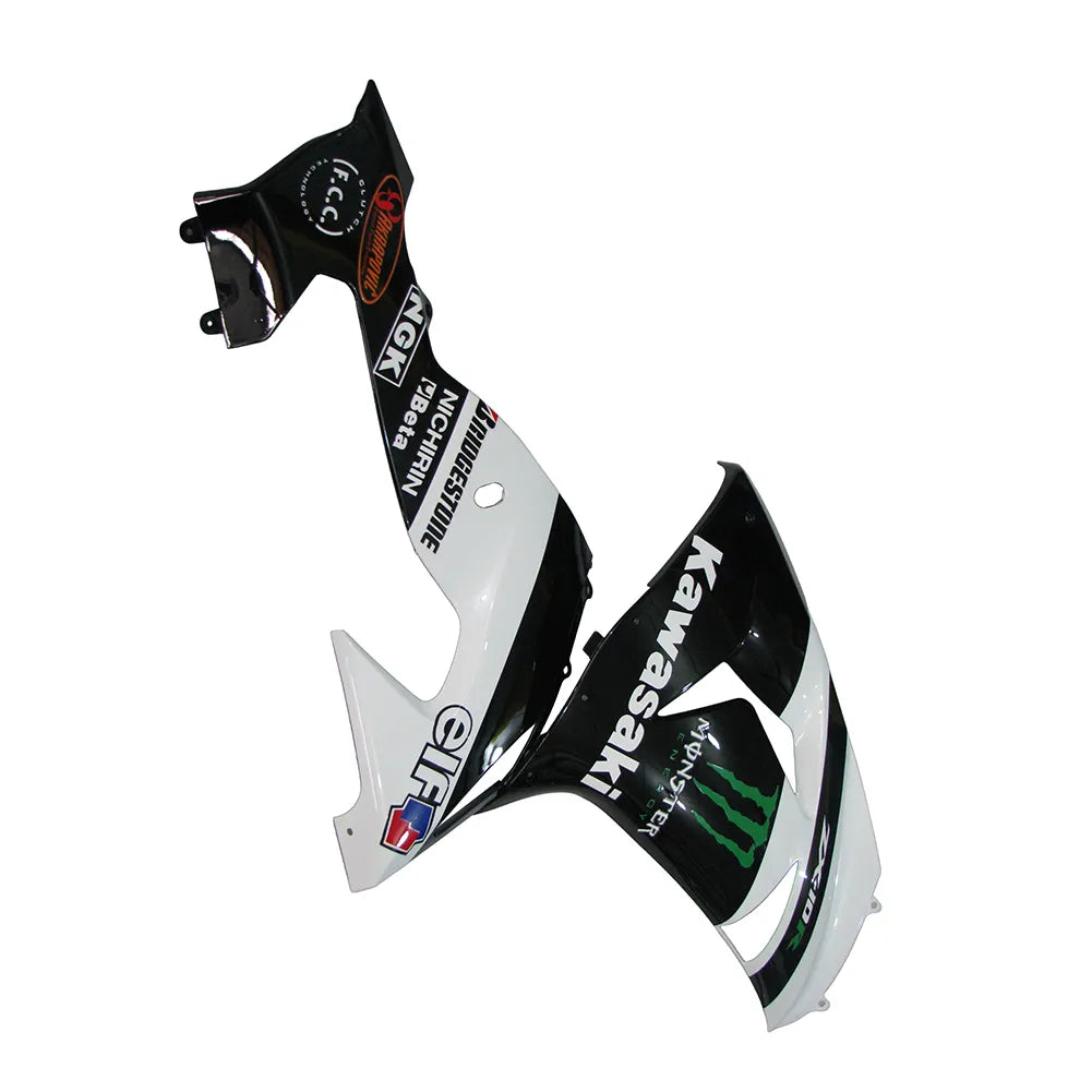 Kawasaki ZX-10R 2006-2007 White Black Green Claw tail fairing with logos