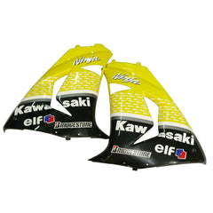 Kawasaki ZX-10R 2006-2007 Yellow Black White Raindrop fairing component detail with logos-image 3