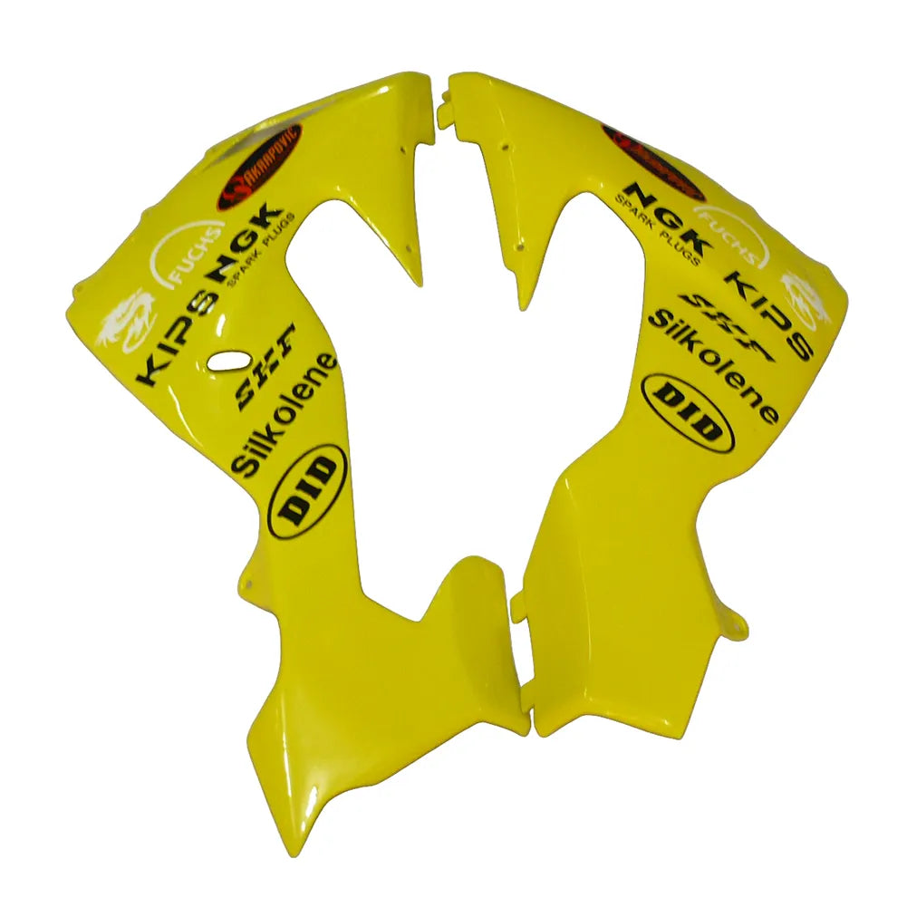 Kawasaki ZX-10R 2006-2007 Yellow Black White Raindrop fairing component detail with logos-image 4