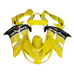 Kawasaki ZX-10R 2006-2007 Yellow Black White Raindrop tail fairing with logos