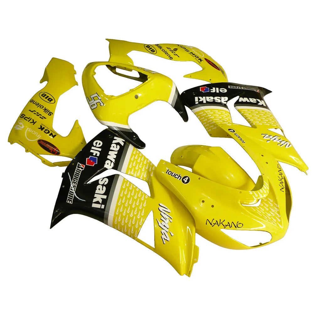 Kawasaki ZX-10R 2006-2007 Yellow Black White Raindrop front fender with logos