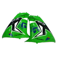 Kawasaki ZX-10R 2006-2007 Green Black Style A fairing component detail with logos-image 7