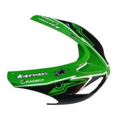 Kawasaki ZX-10R 2006-2007 Green Black Style A fairing component detail with logos-image 2