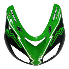 Kawasaki ZX-10R 2006-2007 Green Black Style A fairing component detail with logos-image 3