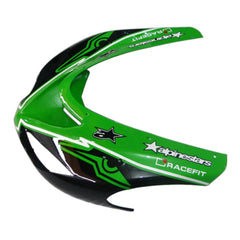 Kawasaki ZX-10R 2006-2007 Green Black Style A fairing component detail with logos-image 4