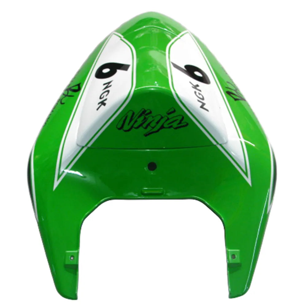 Kawasaki ZX-10R 2006-2007 Green Black Style A fairing component detail with logos-image 14
