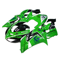 Kawasaki ZX-10R 2006-2007 Green Black Style A front nose fairing with logos