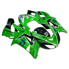 Kawasaki ZX-10R 2006-2007 Green Black Style A front fender with logos