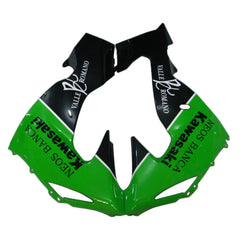 Kawasaki ZX-10R 2006-2007 Green Black Style A fairing component detail with logos-image 5