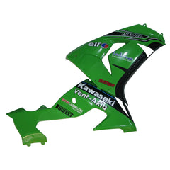 Kawasaki ZX-10R 2006-2007 Green Black Style B tail fairing with logos