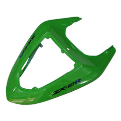 Kawasaki ZX-10R 2006-2007 Green Black Style B full fairing kit front layout with logos
