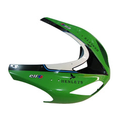 Kawasaki ZX-10R 2006-2007 Green Black Style B fairing component detail with logos-image 2
