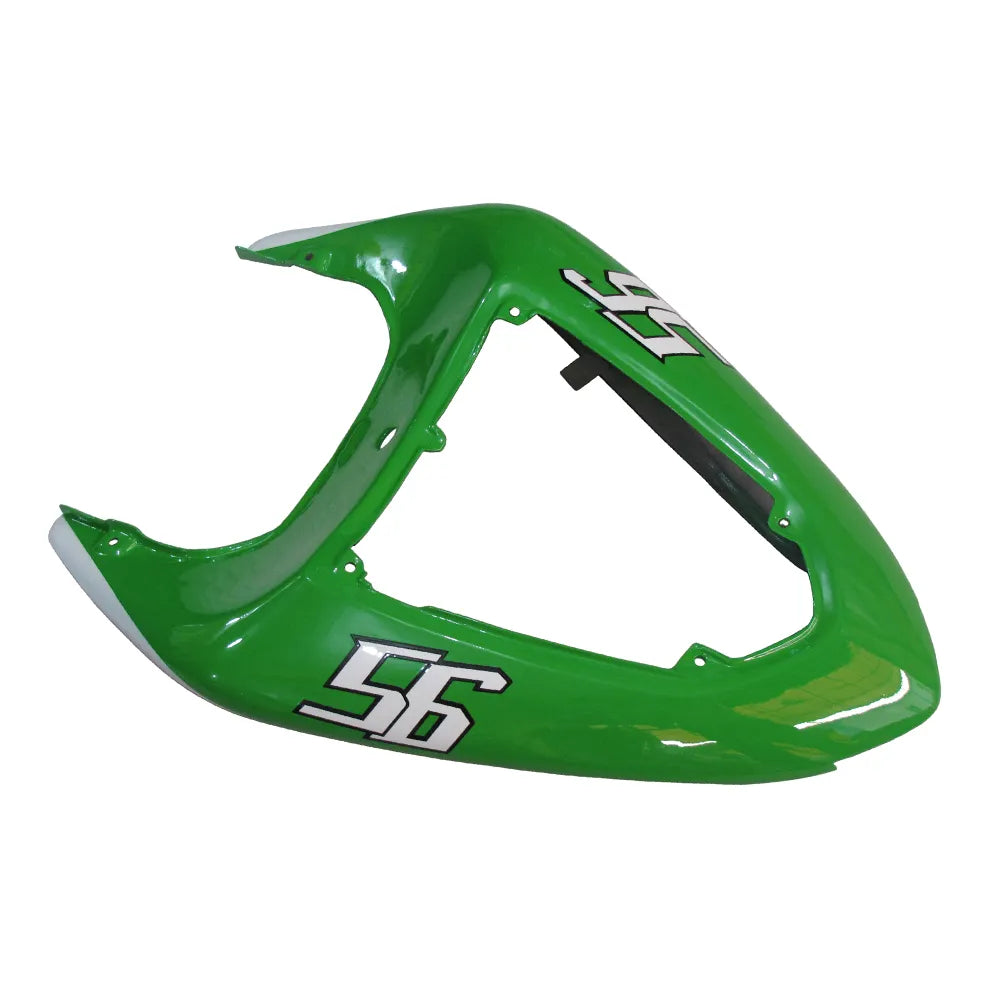Kawasaki ZX-10R 2006-2007 Green Black White Raindrop fairing component detail with logos-image 7
