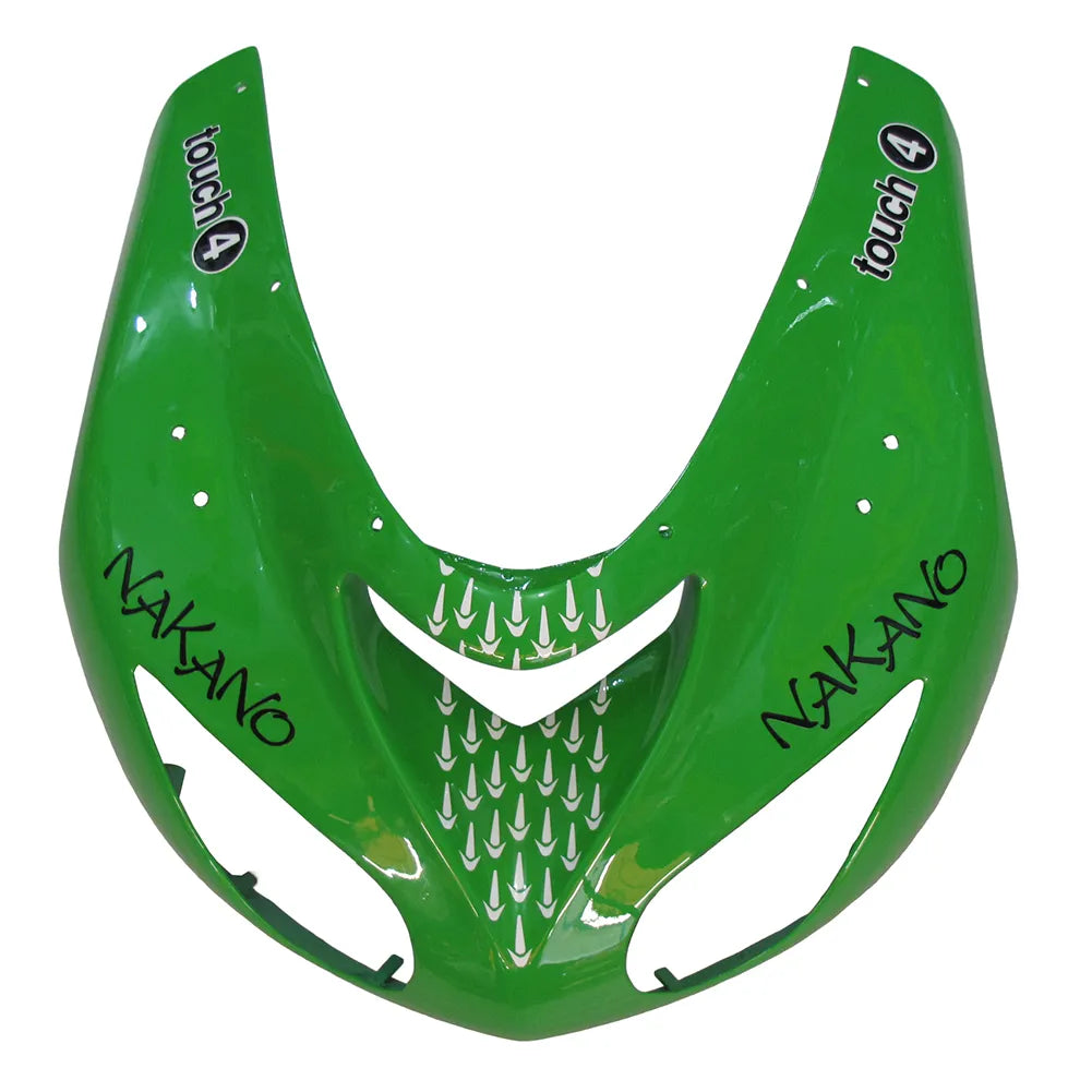 Kawasaki ZX-10R 2006-2007 Green Black White Raindrop front fender with logos