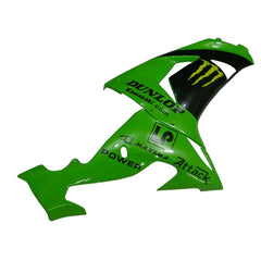 Kawasaki ZX-10R 2006-2007 Green Black Yellow Claw left side fairing panel with logos