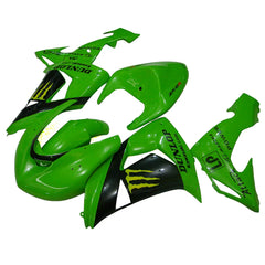 Kawasaki ZX-10R 2006-2007 Green Black Yellow Claw tail fairing with logos