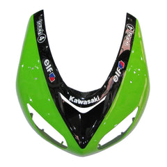 Kawasaki ZX-10R 2006-2007 Green Black Green Claw full fairing kit front layout with logos