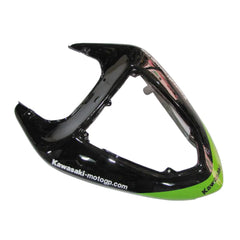 Kawasaki ZX-10R 2006-2007 Green Black Green Claw fairing component detail with logos