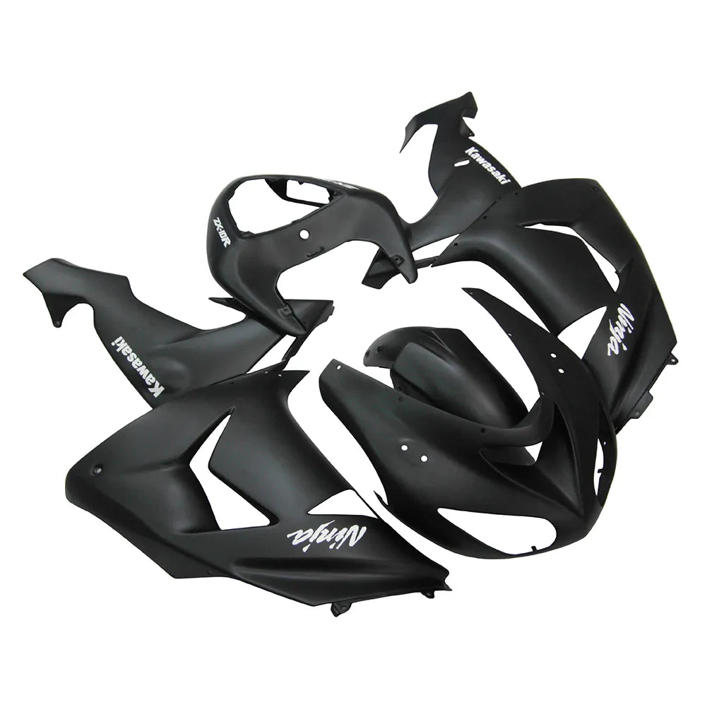 Kawasaki ZX-10R 2006-2007 Matte Black left side fairing panel with logos
