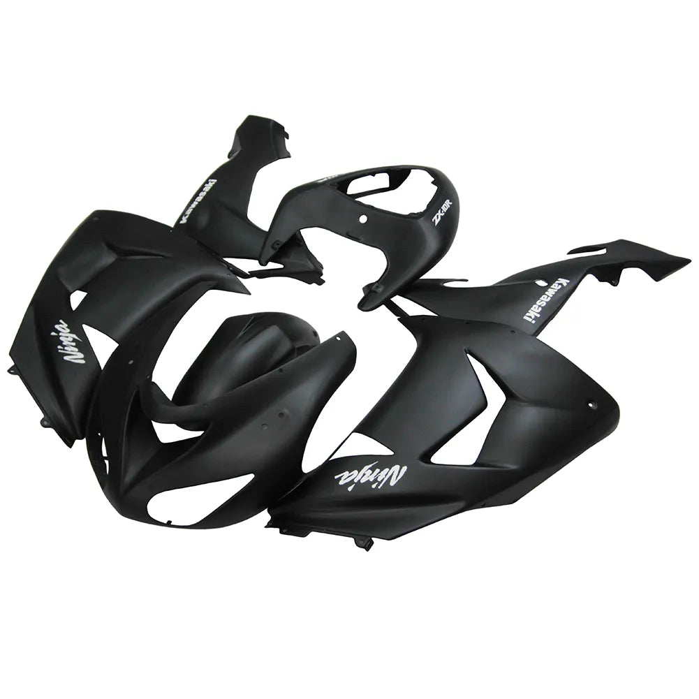 Kawasaki ZX-10R 2006-2007 Matte Black right side fairing panel with logos