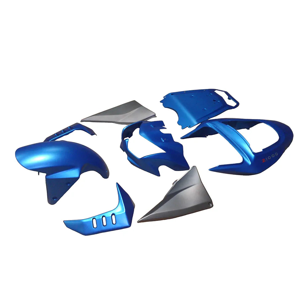 Kawasaki Z1000 2003-2006 Matte Blue and Matte Black fairing kit front view