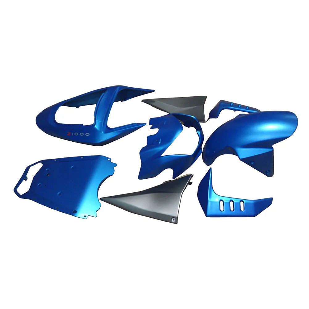 Kawasaki Z1000 2003-2006 Matte Blue and Matte Black fairing kit left side view
