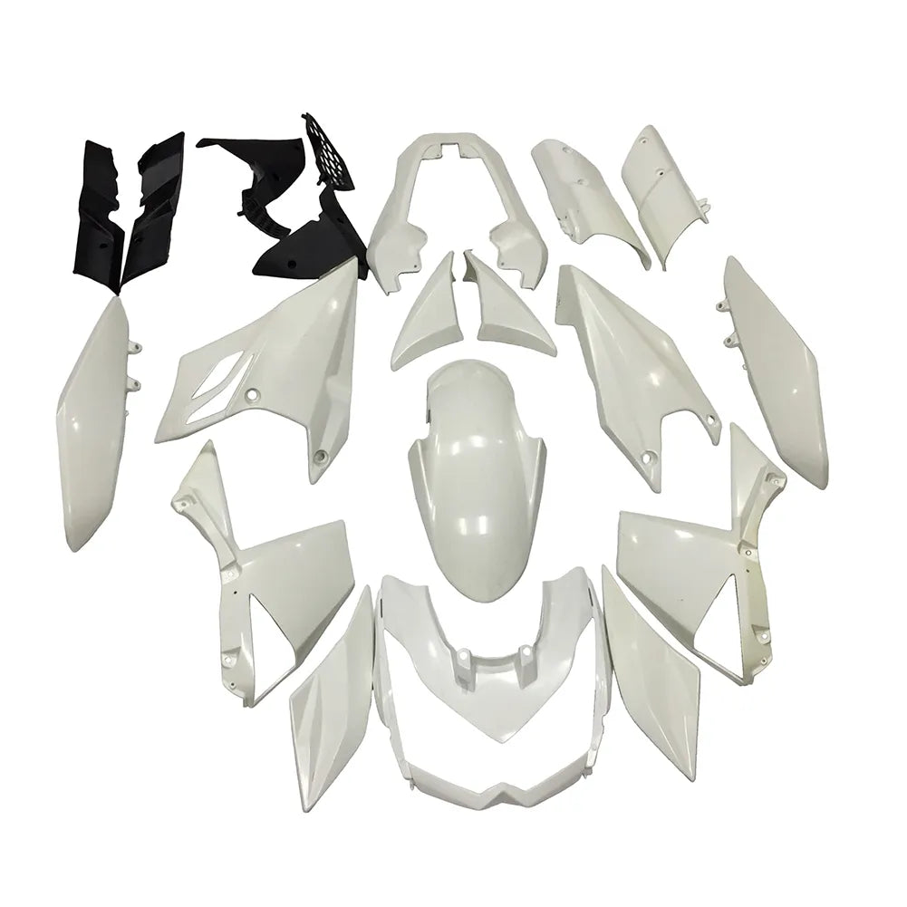 Kawasaki Z1000 2010-2013 Plain White full fairing kit set view