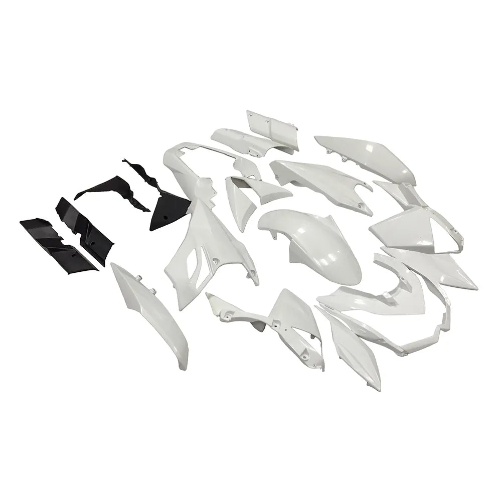 Kawasaki Z1000 2010-2013 Plain White fairing kit front view