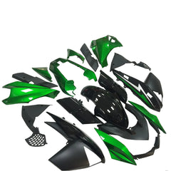Kawasaki Z1000 2010-2013 Green and Black without Logos fairing kit front view